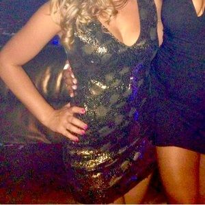 Gold Sequin mini dress